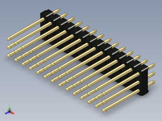 彩色公头100mil（2.54mm）系列-DS1021_black_3x14p_100mil_Type5_rev1.0