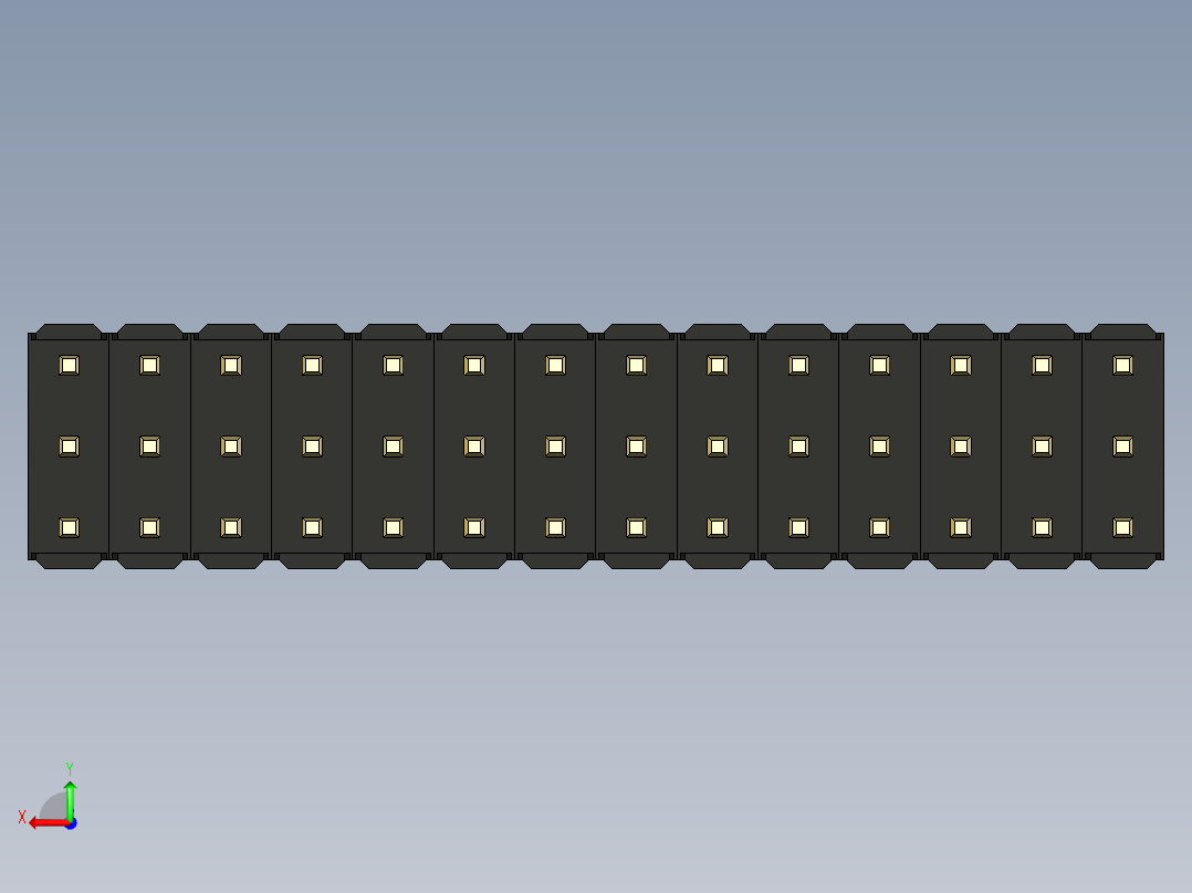 彩色公头100mil（2.54mm）系列-DS1021_black_3x14p_100mil_Type5_rev1.0后视图