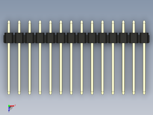 彩色公头100mil（2.54mm）系列-DS1021_black_3x14p_100mil_Type5_rev1.0俯视缩略图