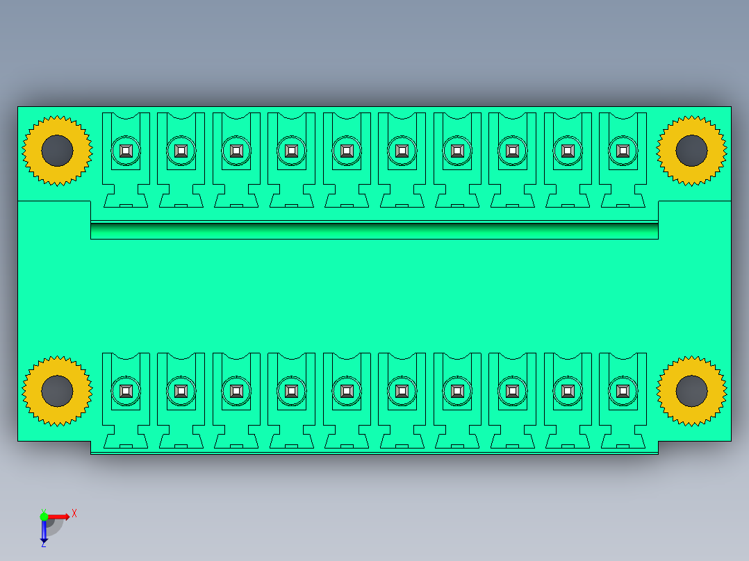 DEGSON 15EDG（公头） 3.5mm 螺钉锁紧，插拔式接线端子 FullPack-15EDGVTM-3.5-20P-14-00AH俯视图