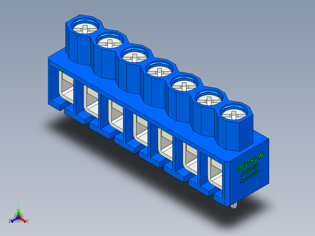 DEGSON DG166 系列 5.0mm 接线端子-DG166-5.0-07P-12-00AH主视图