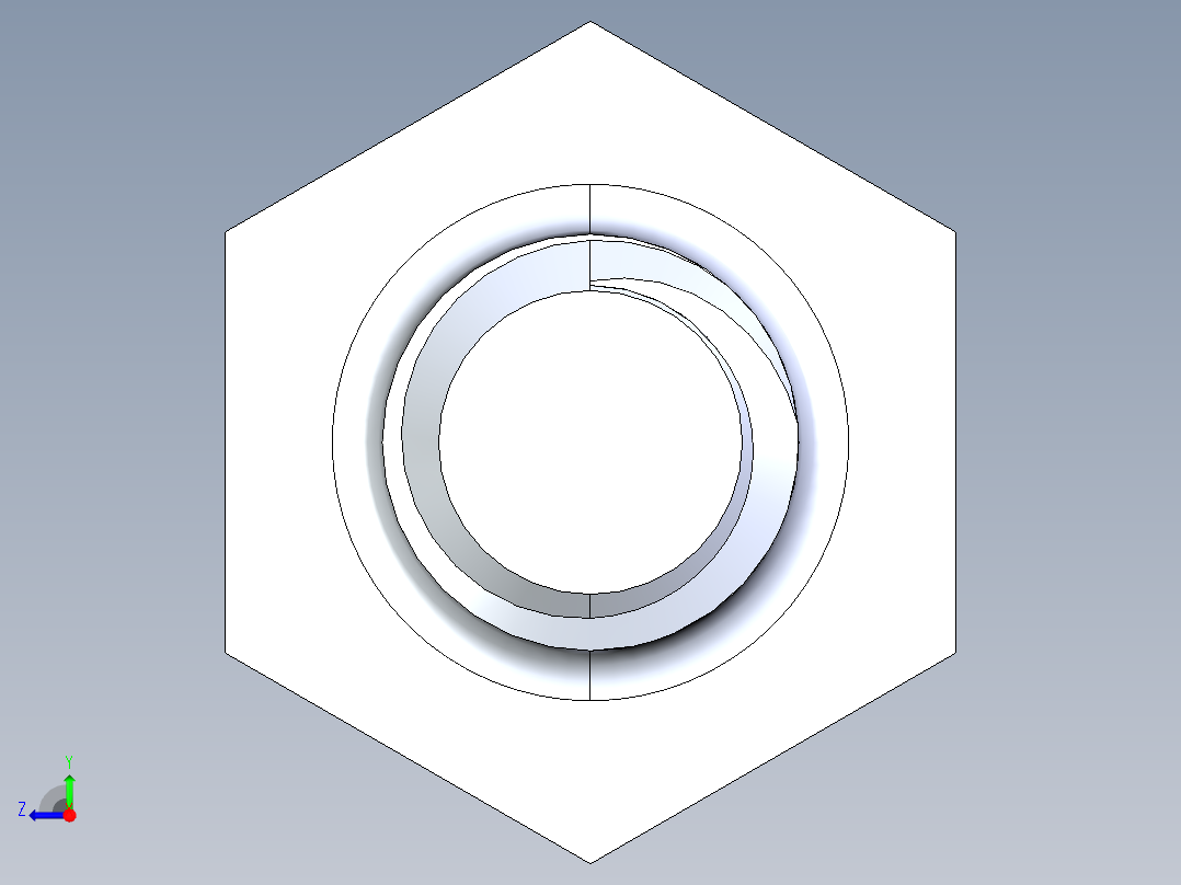 UNC 六角螺栓-Hex Bolt 0.250-20 x 1.000.STEP右视图