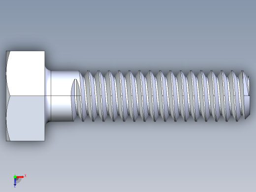 UNC 六角螺栓-Hex Bolt 0.250-20 x 1.000.STEP俯视缩略图