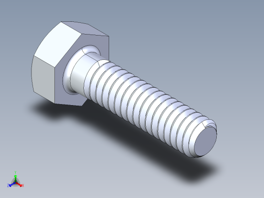 UNC 六角螺栓-Hex Bolt 0.250-20 x 1.000.STEP正等轴测缩略图