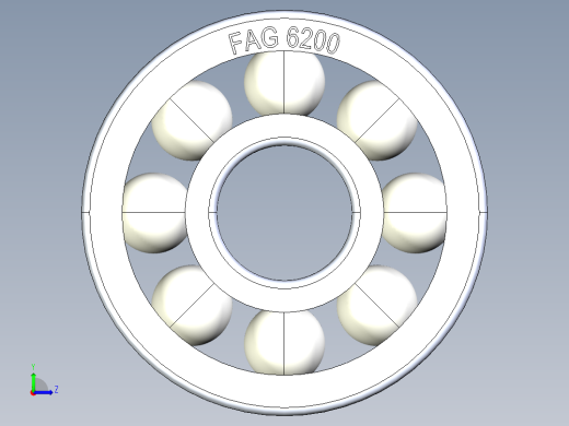 滚珠轴承-FAG BALL BEARING 6200.STEP左视缩略图