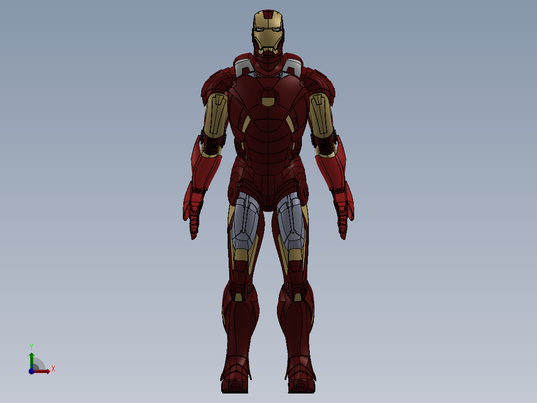 超合金钢铁人前视图