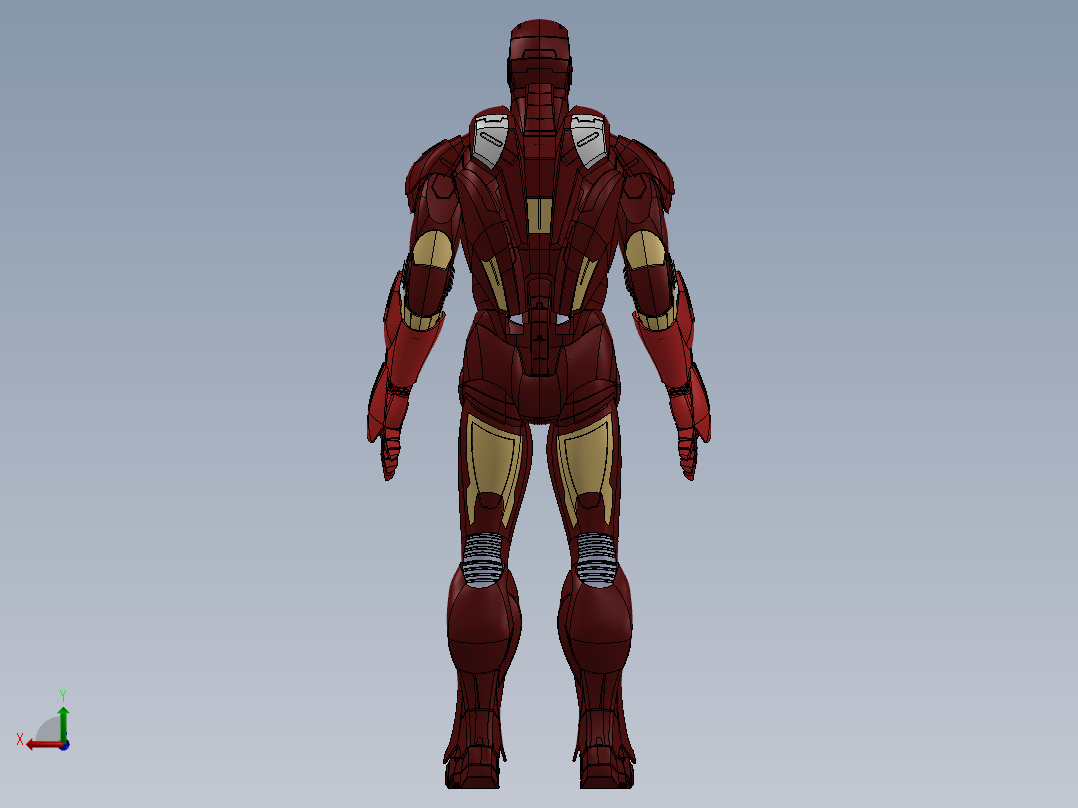 超合金钢铁人后视图