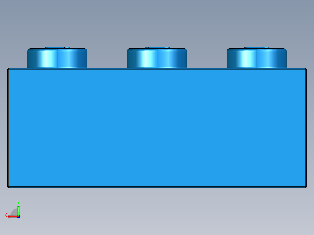 乐高套装 4421基本积木-300223 Bright Blue Brick 2 x 3.STEP后视图