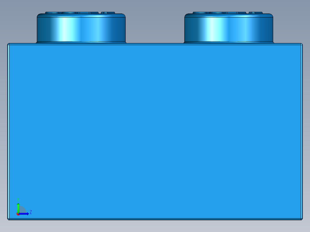 乐高套装 4421基本积木-300223 Bright Blue Brick 2 x 3.STEP左视图