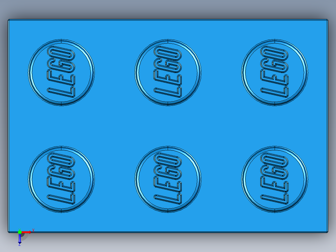 乐高套装 4421基本积木-300223 Bright Blue Brick 2 x 3.STEP俯视图