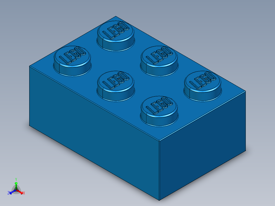 乐高套装 4421基本积木-300223 Bright Blue Brick 2 x 3.STEP正等轴测图