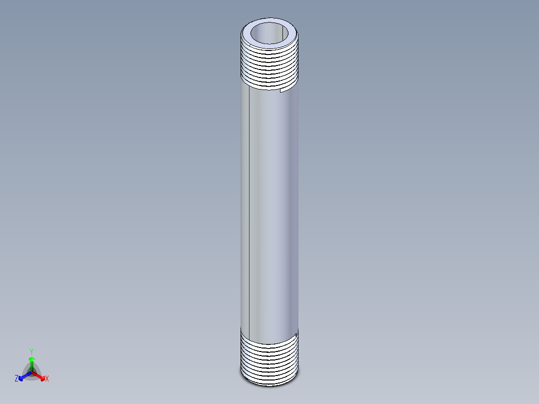 CPVC管件33-Sch80_Nipple_MPTxMPT_9861-084_0.5in x 6in主视图