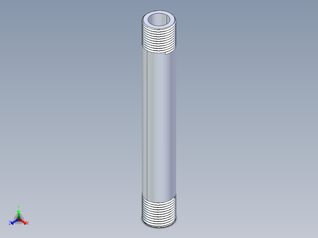 CPVC管件33-Sch80_Nipple_MPTxMPT_9861-084_0.5in x 6in正等轴测图