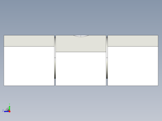 方型鉸鏈SQH(B)-3D多系列多零件图纸模型右视缩略图