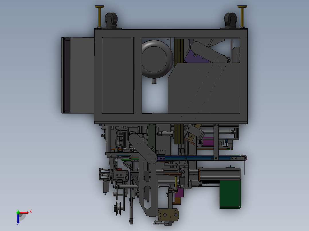方形锂离子电池贴胶入壳机（锂电芯自动装入铝壳）俯视图
