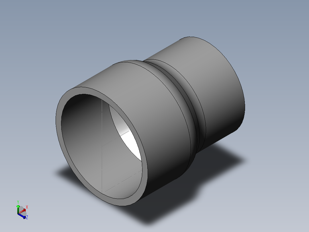PVC管件-2x1.5in Redicer正等轴测图