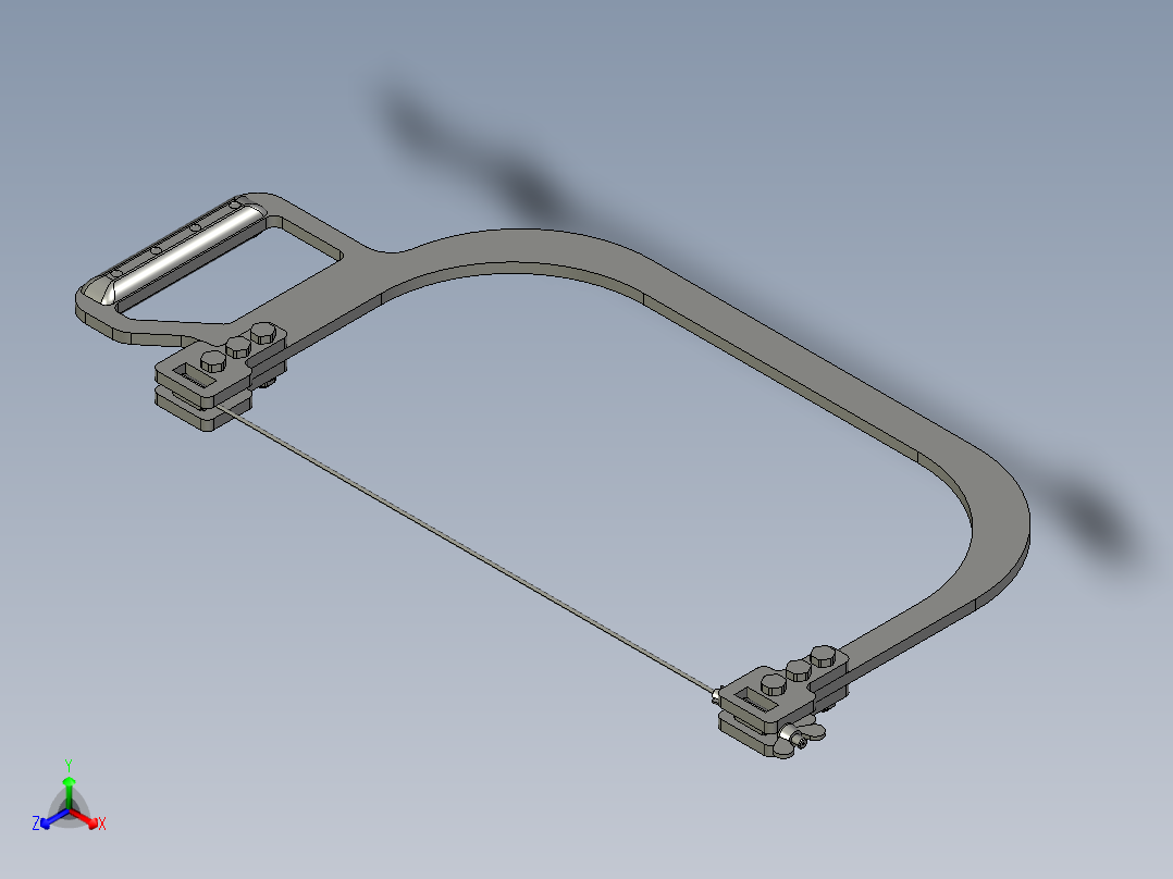 弓锯手锯模型3D图纸 IGS STP格式
