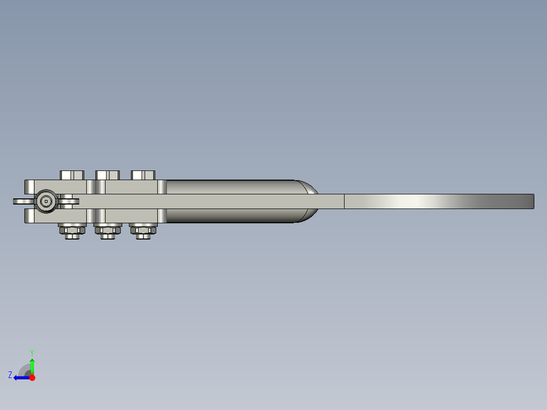 弓锯手锯模型3D图纸 IGS STP格式右视图