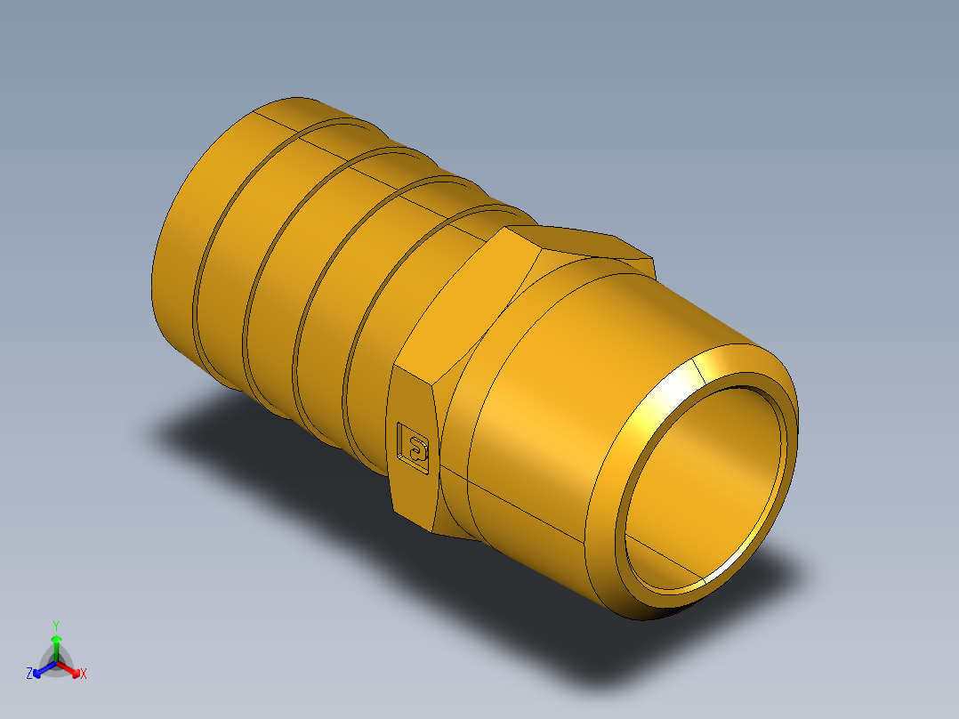 倒齿式工业管接头Hose Barb to Male Pipe 125HBL-16-12主视图