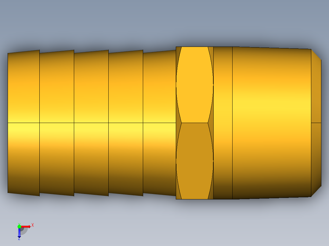 倒齿式工业管接头Hose Barb to Male Pipe 125HBL-16-12俯视图