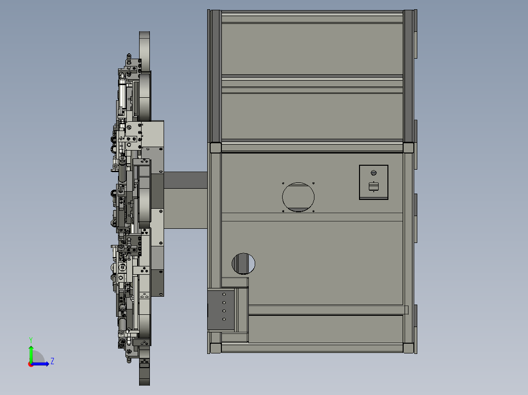 旋转履带输送装备左视图