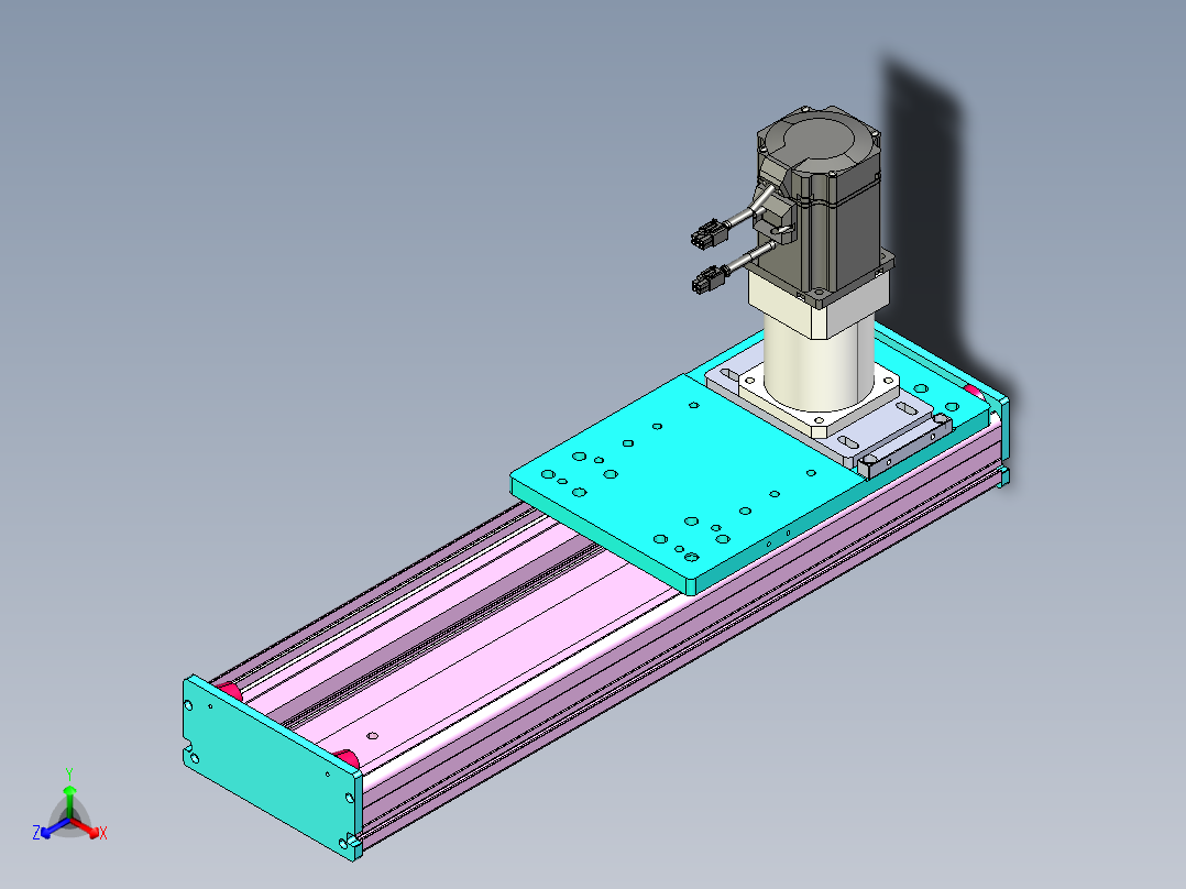 东锦齿条传动DH175G-L167-S300-BU-减速机+750W.STEP主视图
