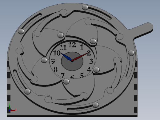 激光切割Iris Clock 虹膜时钟-CAD格式-SolidWorks-step格式前视缩略图