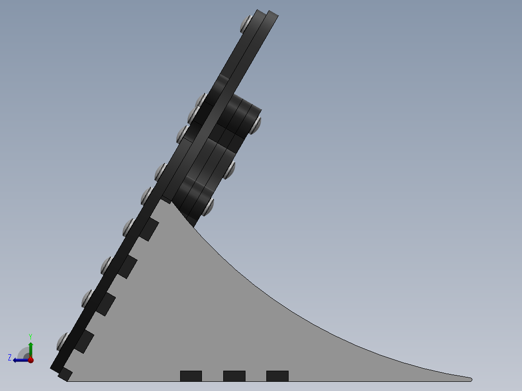 激光切割Iris Clock 虹膜时钟-CAD格式-SolidWorks-step格式右视图