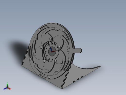 激光切割Iris Clock 虹膜时钟-CAD格式-SolidWorks-step格式正等轴测缩略图