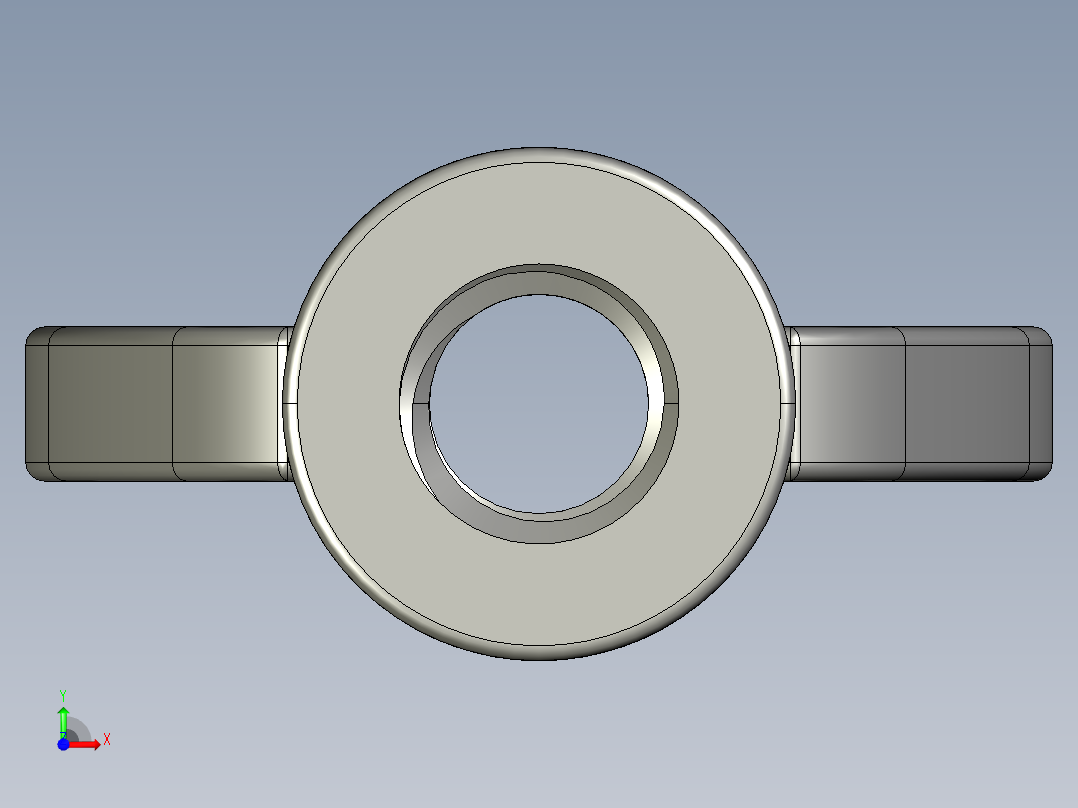 WING NUT 3-8in-16 Thread size 11-16in Base Diameter.STEP前视图