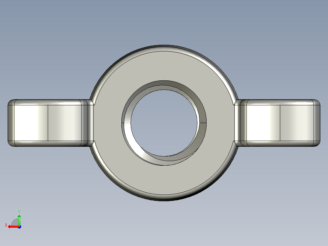 WING NUT 3-8in-16 Thread size 11-16in Base Diameter.STEP后视图