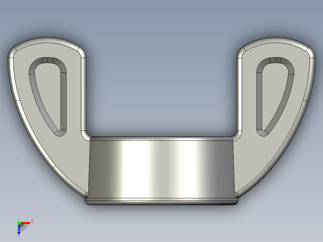 WING NUT 3-8in-16 Thread size 11-16in Base Diameter.STEP俯视图