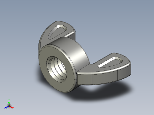 WING NUT 3-8in-16 Thread size 11-16in Base Diameter.STEP正等轴测缩略图