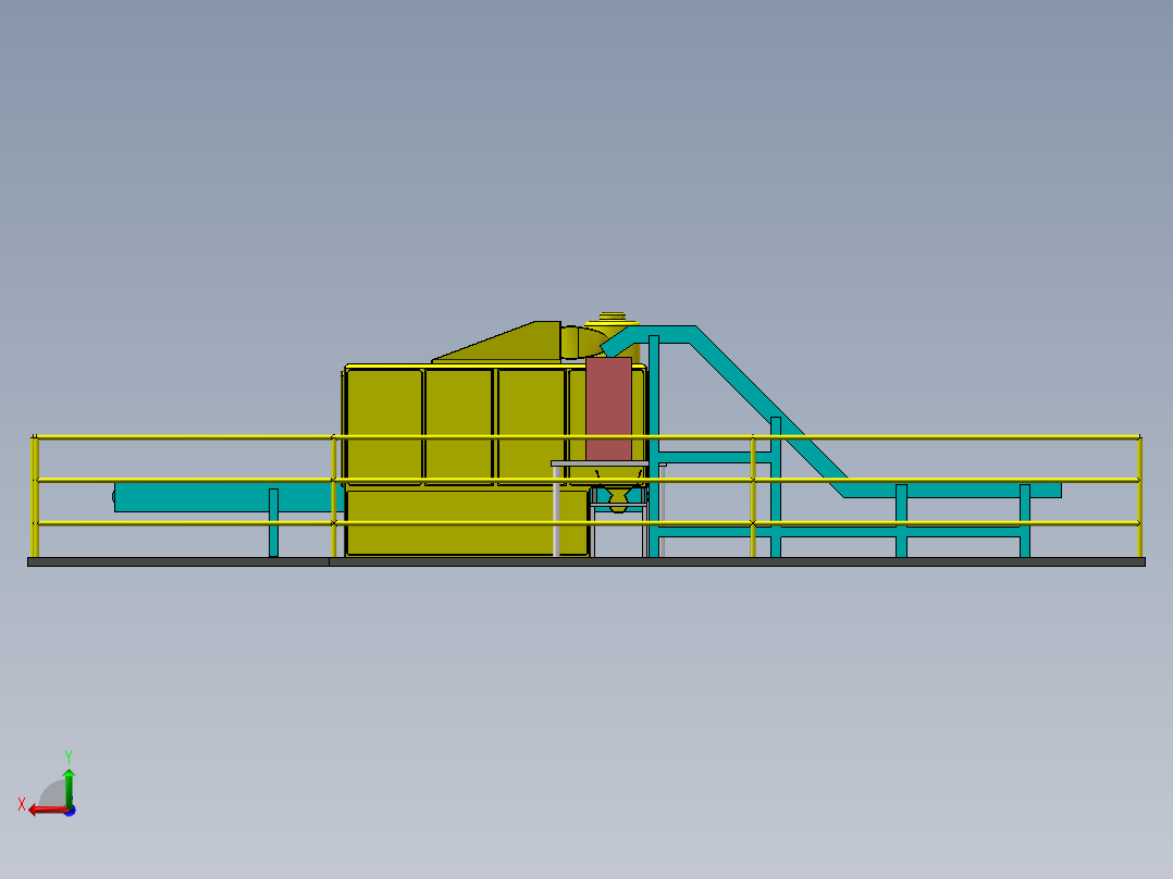 金银花自动烘干设备产线sw17后视图