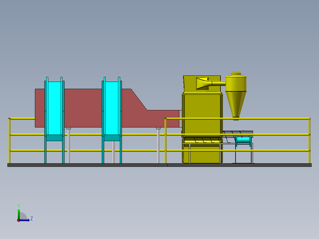 金银花自动烘干设备产线sw17左视图