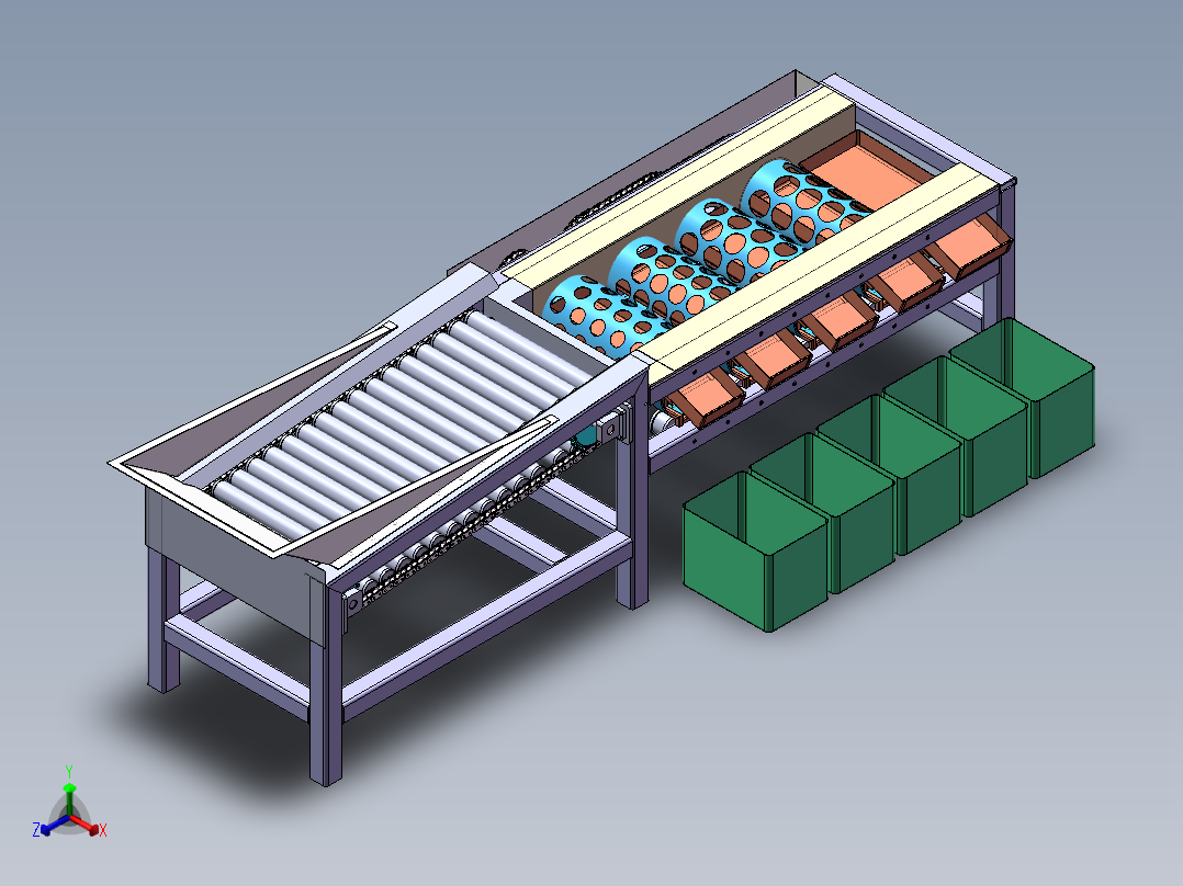 土豆筛选机sw16可编辑正等轴测图