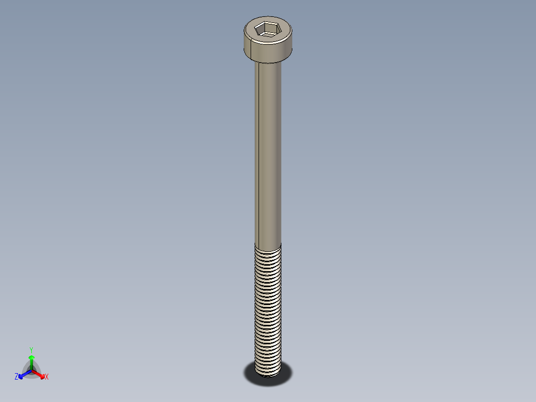 Screw_DIN_912_M3x45_A2.STEP公制内六角螺钉正等轴测图