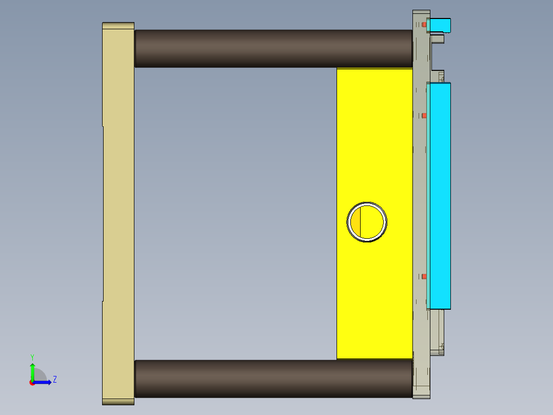 UX581-A-笔记本CNC工装夹具三维模型CNC1-190110左视图