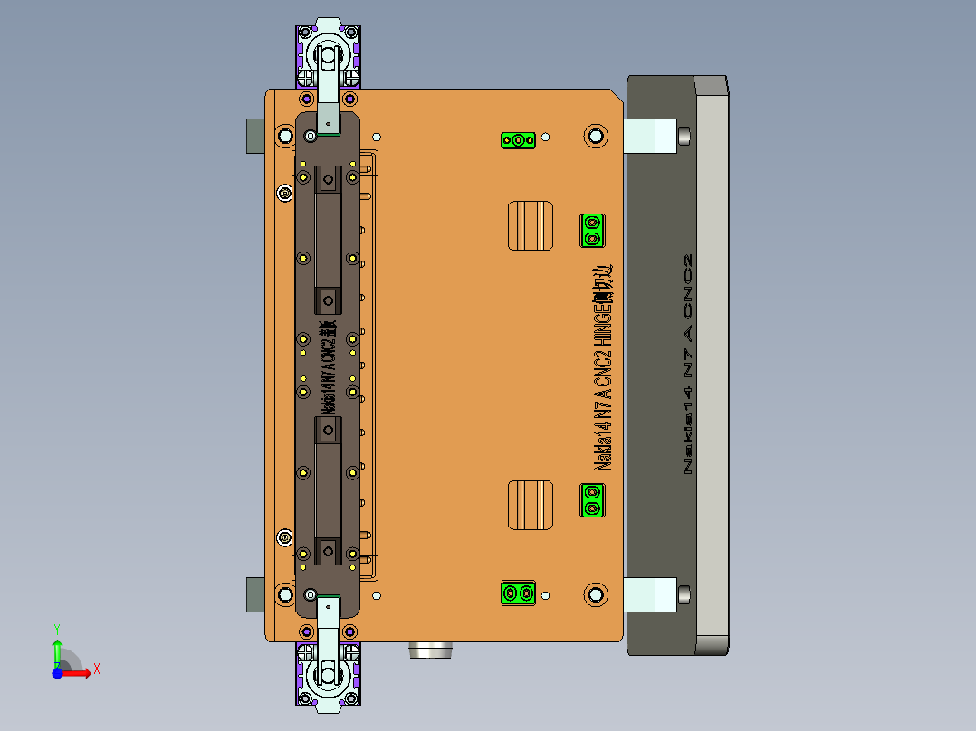 Nakia14 N7笔记本CNC工装夹具三维模型-A-CNC2-200713前视图