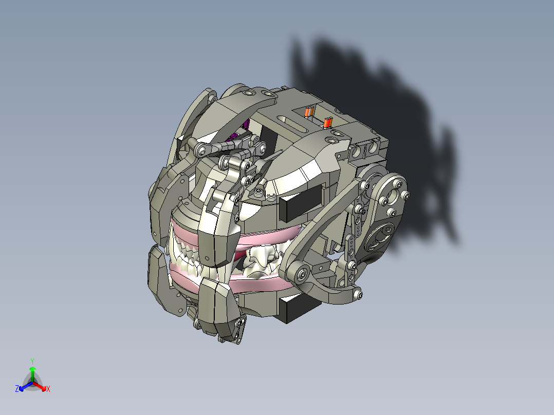 仿生兽嘴正等轴测图