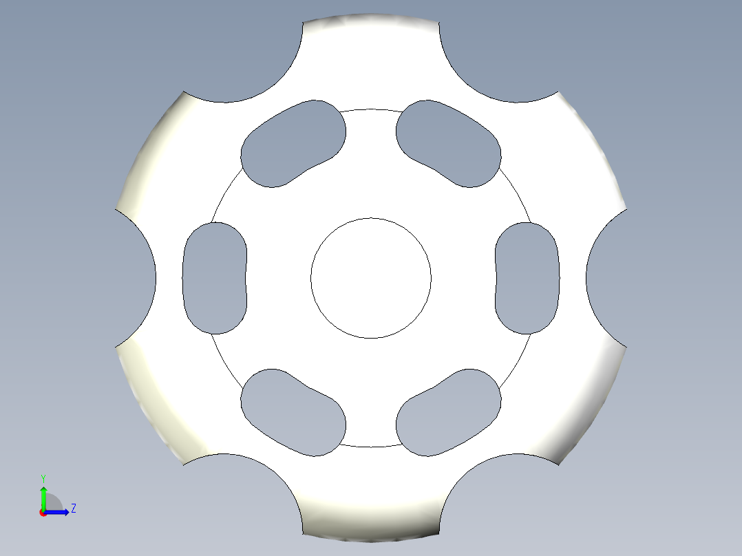 圆形旋钮左视图