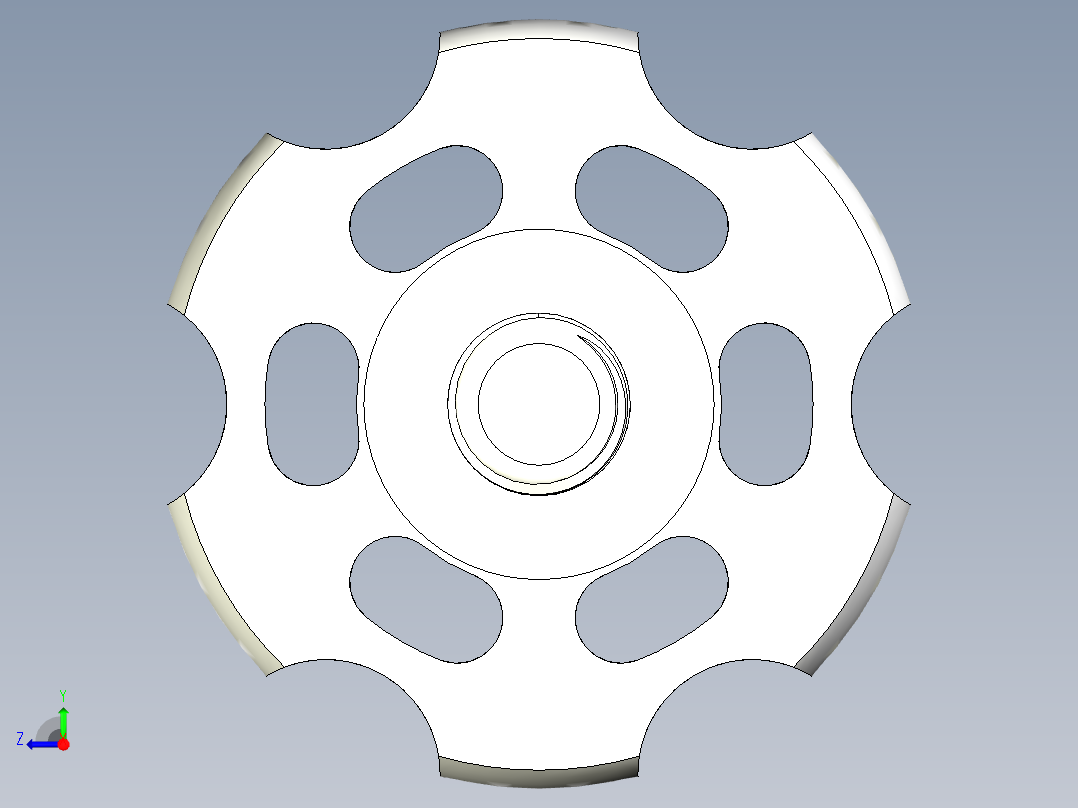 圆形旋钮右视图