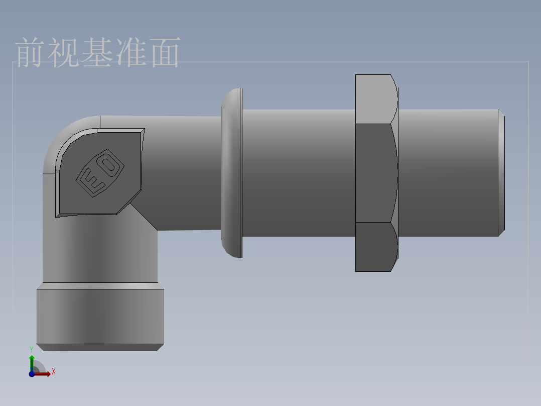 直角过板接头、6D9-18LN前视图