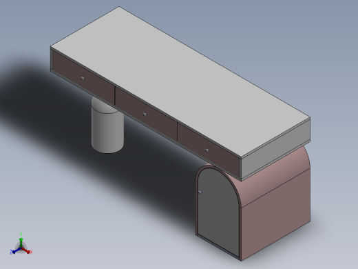 研究桌正等轴测缩略图