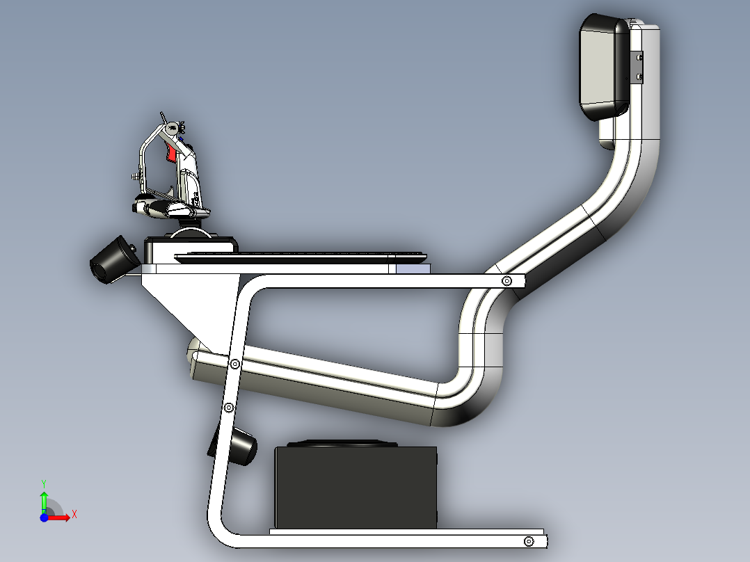 飞行操控模拟座椅三维建模图纸前视图