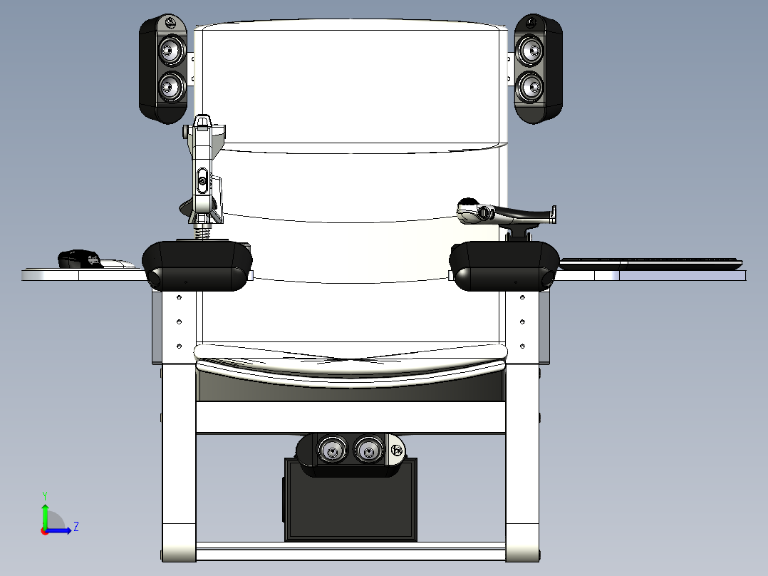 飞行操控模拟座椅三维建模图纸左视图
