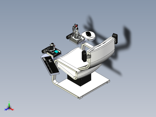 飞行操控模拟座椅三维建模图纸正等轴测缩略图