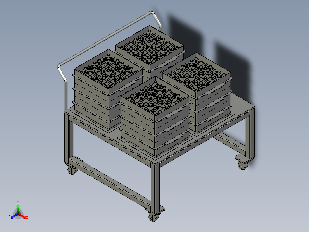瓶子上料-料车正等轴测图