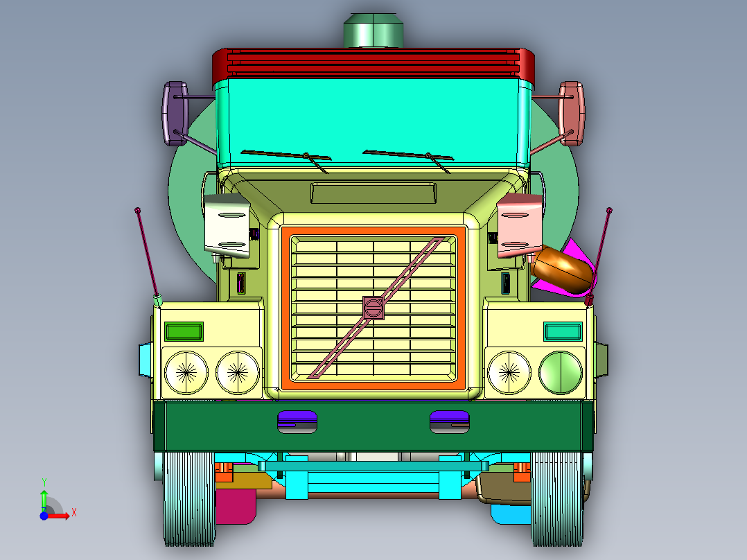 重型补给卡车前视图