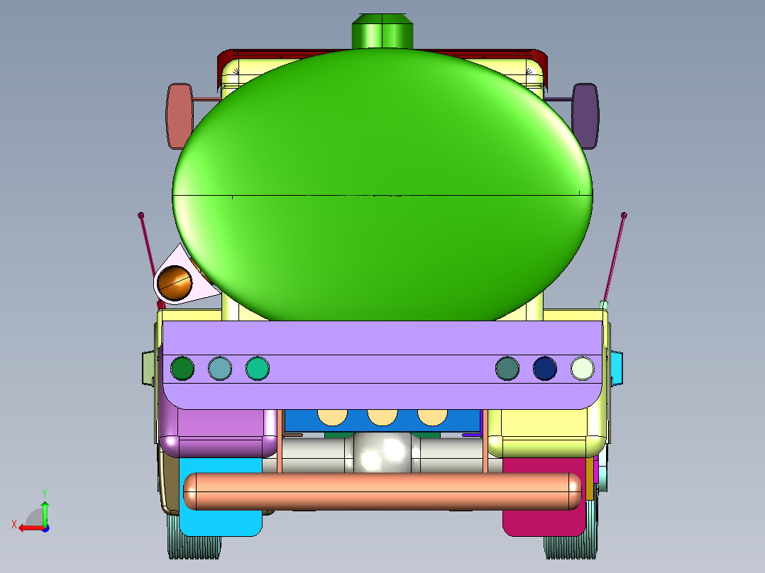 重型补给卡车后视图